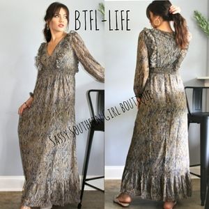 🆕⭐ BTFL-life Anthropologie Boho snake print maxi dress